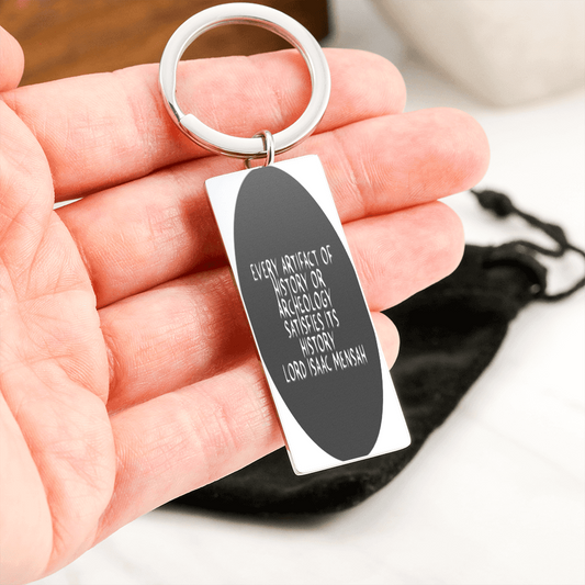 IKE MENS Quote Stainless Steel Rectangle Keychain