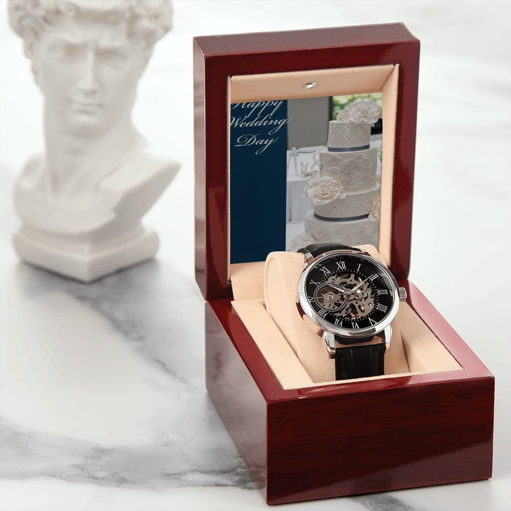 IKE MENS SCRIPTURE COLLAGE OPEN WORK WATCH