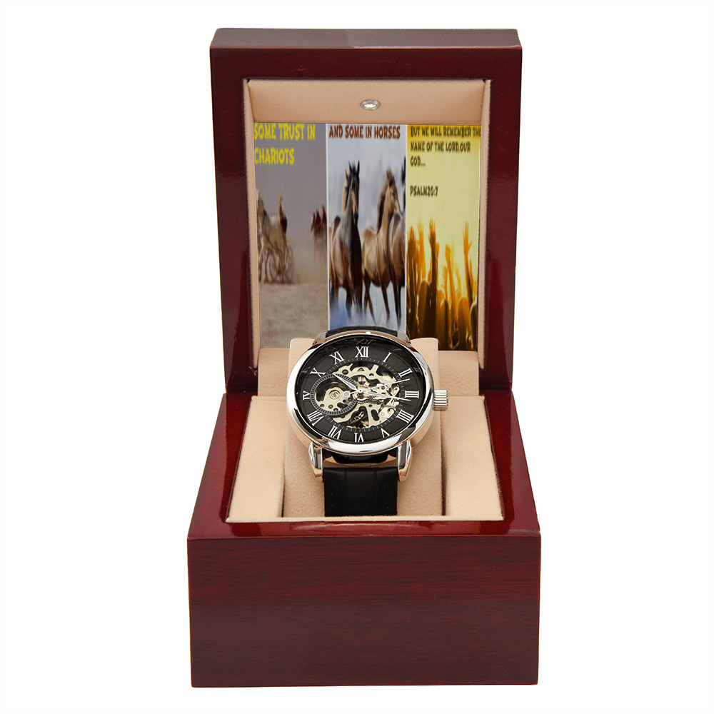 IKE MENS SCRIPTURE COLLAGE MENS OPENWORK WATCH