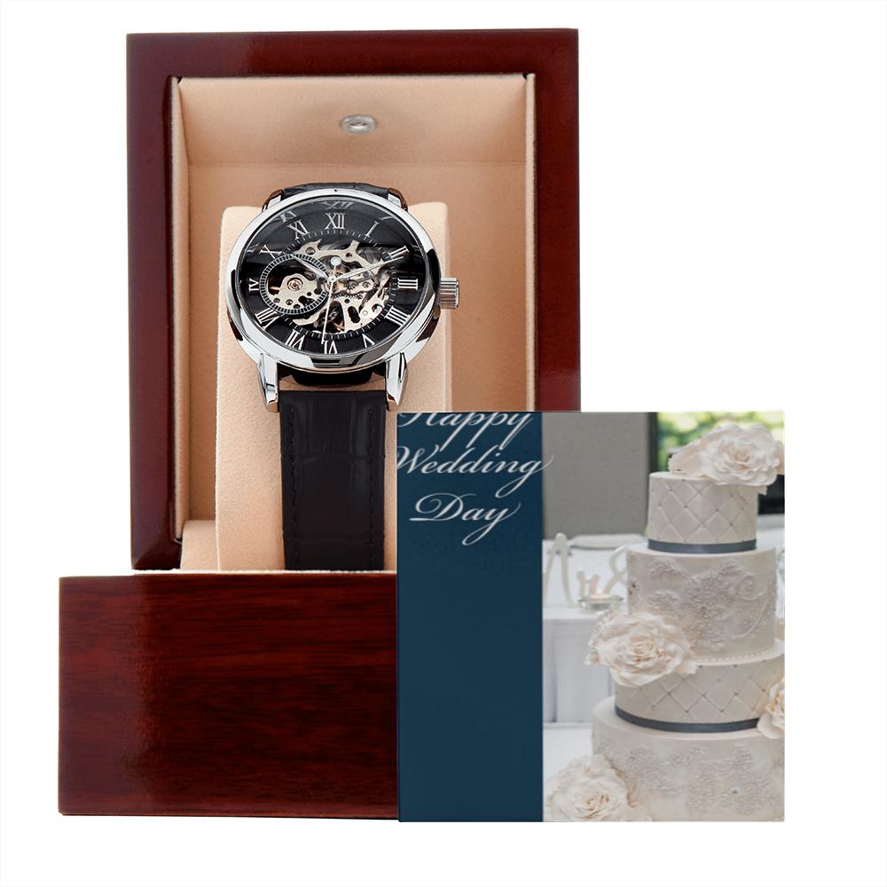 IKE MENS SCRIPTURE COLLAGE OPEN WORK WATCH