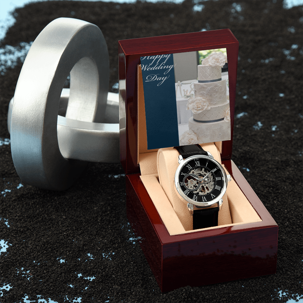 IKE MENS SCRIPTURE COLLAGE OPEN WORK WATCH