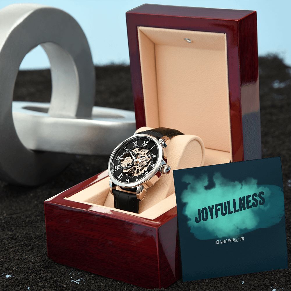 JOYFULLNESS MEN'S OPENWORK WATCH