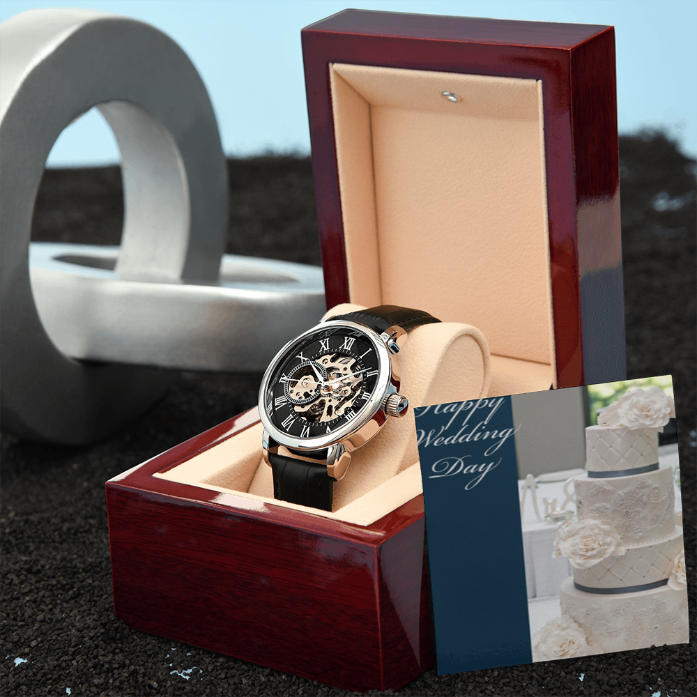 IKE MENS SCRIPTURE COLLAGE OPEN WORK WATCH