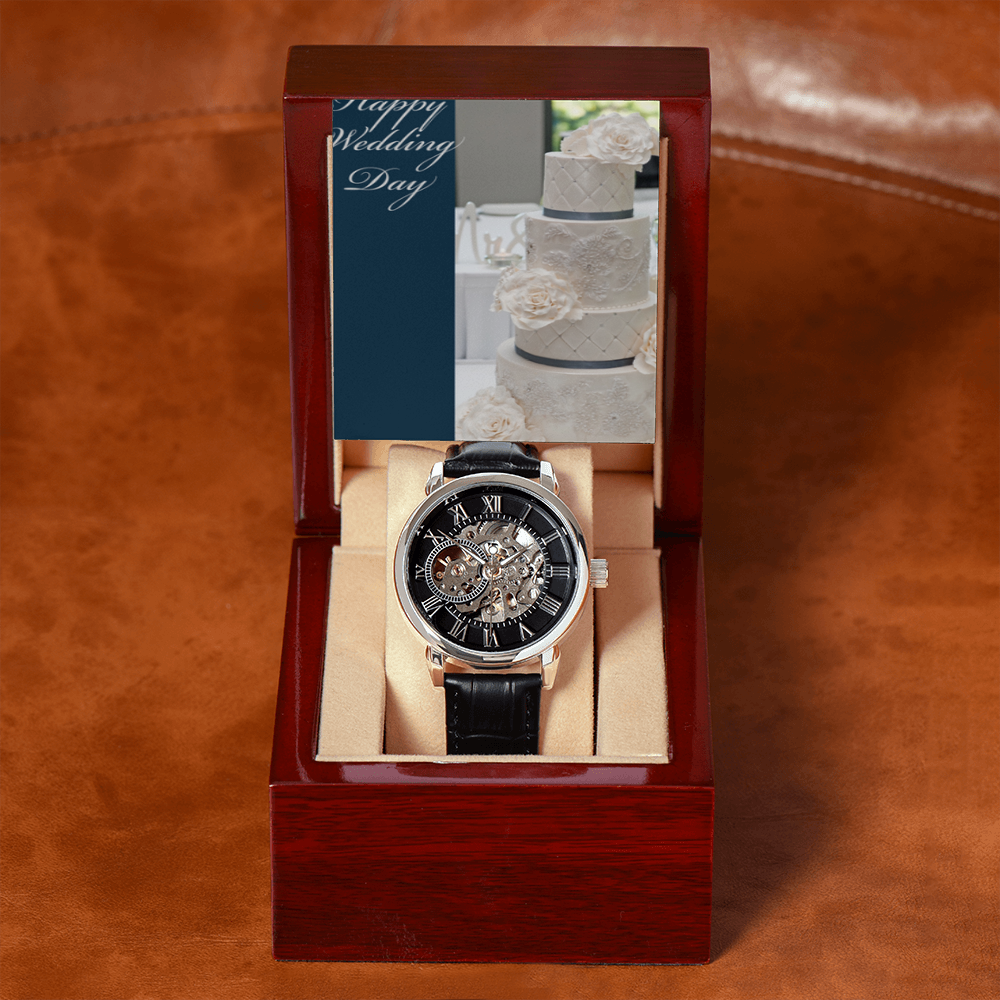 IKE MENS SCRIPTURE COLLAGE OPEN WORK WATCH