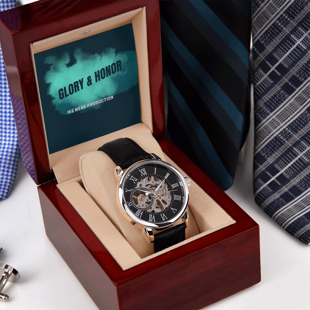 GLORY & HONOR  MEN'S OPENWORK WATCH