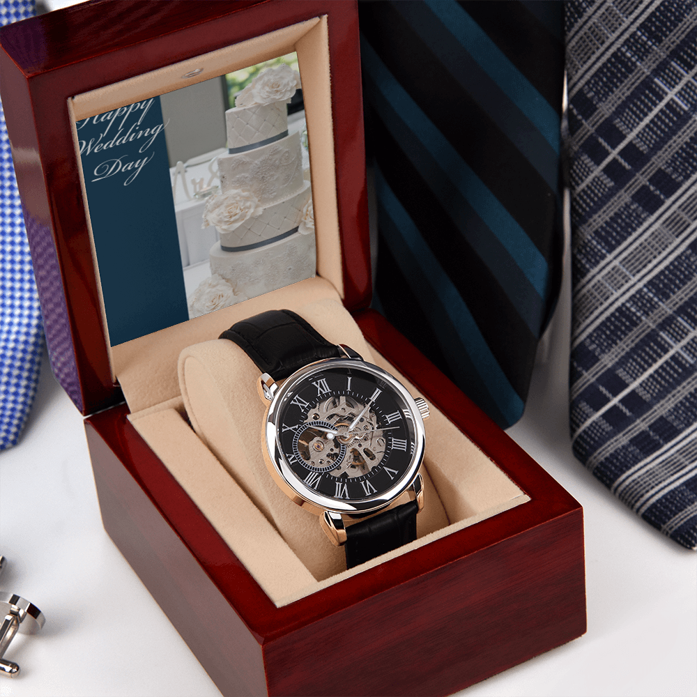 IKE MENS SCRIPTURE COLLAGE OPEN WORK WATCH