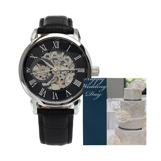 IKE MENS SCRIPTURE COLLAGE OPEN WORK WATCH