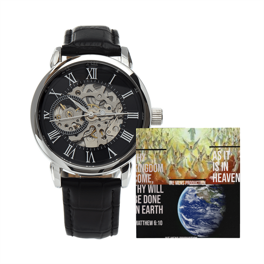 IKE MENS SCRIPTURE COLLAGE OPEN WORK WATCH