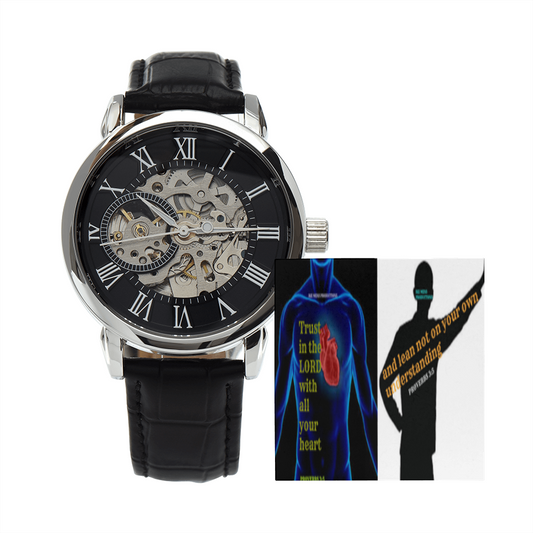 IKE MENS SCRIPTURE COLLAGE MENS OPENWORK WATCH