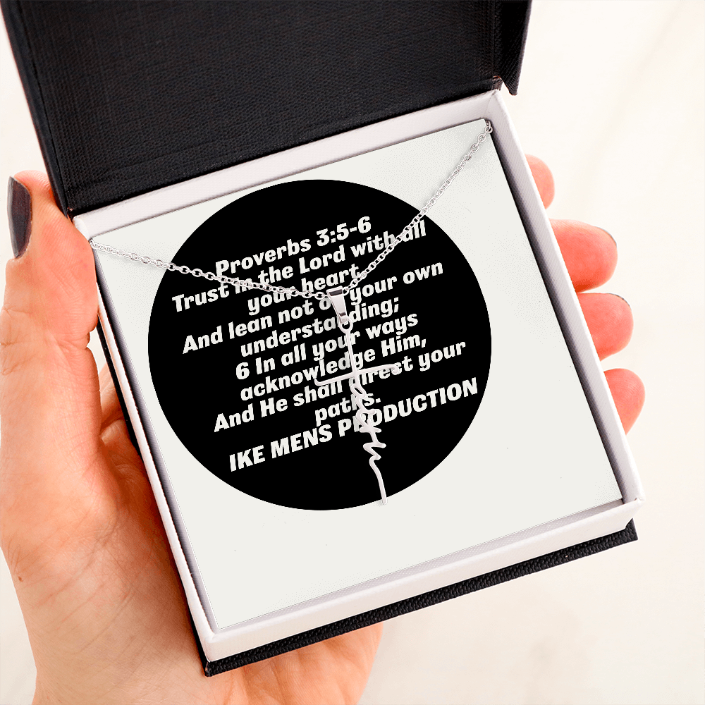 Faith Cross Necklace with a Proverb
