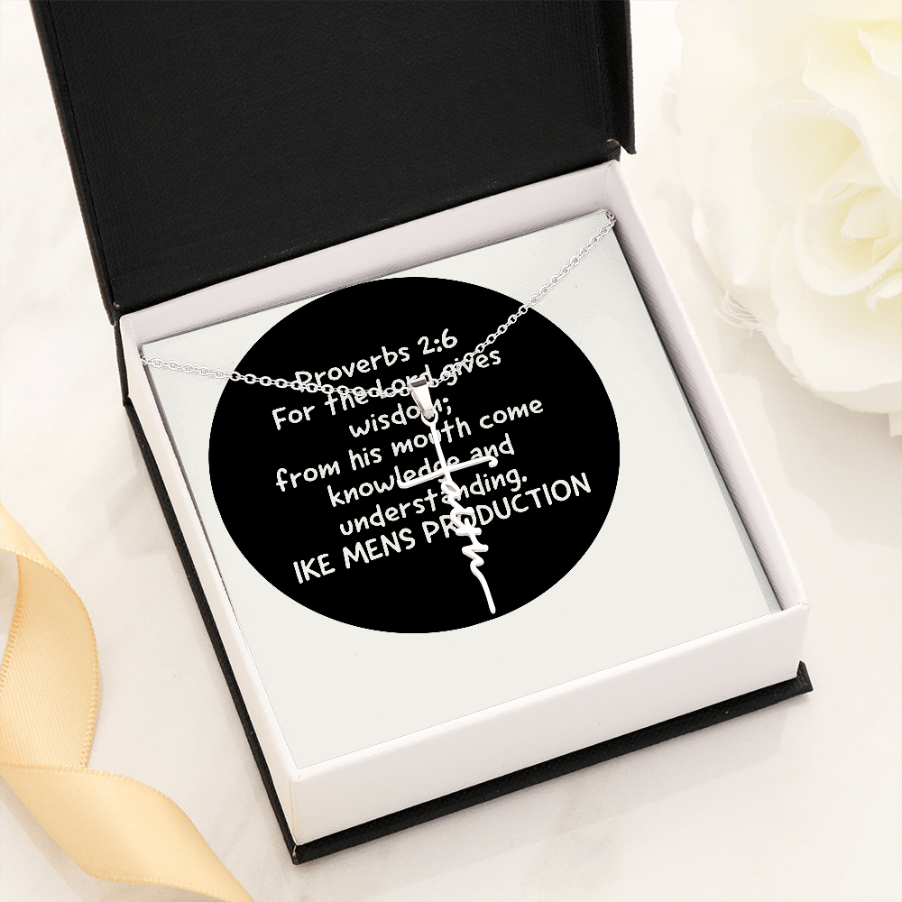 Faith Cross Necklace with a Proverb