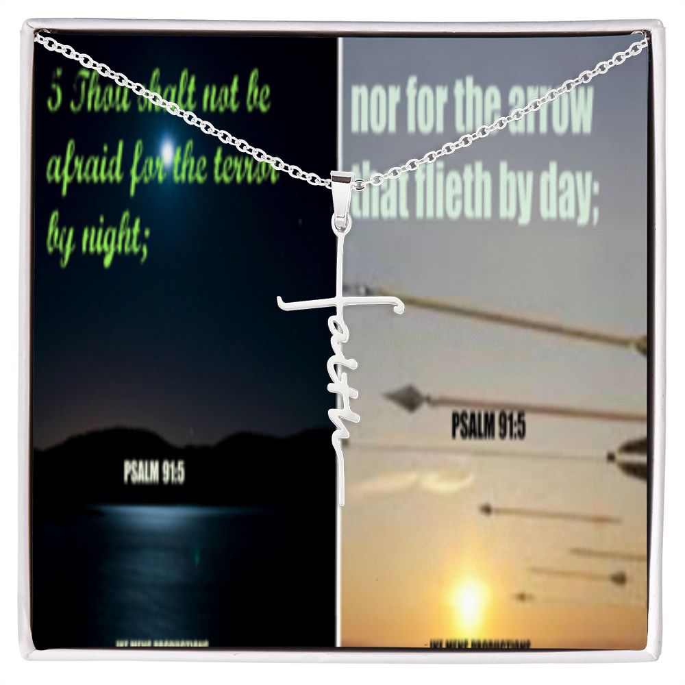 IKE MENS SCRIPTURE COLLAGE FAITH CROSS NECKLACE