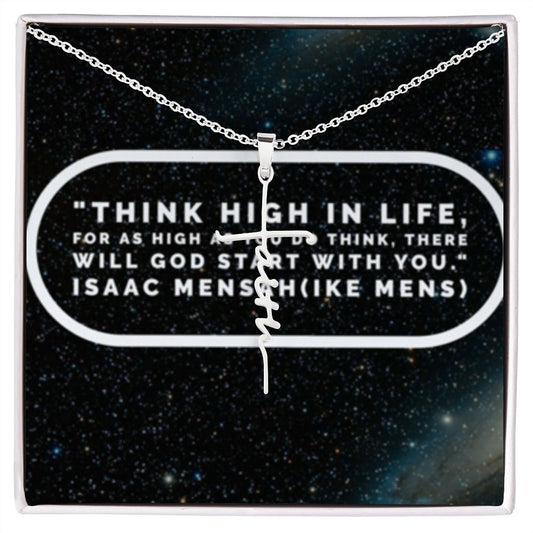 IKE MENS QUOTE FAITH CROSS NECKLACE
