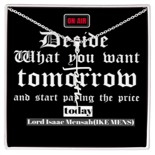 IKE MENS QUOTE FAITH CROSS NECKLACE