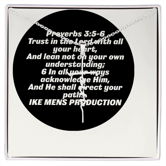 Faith Cross Necklace with a Proverb