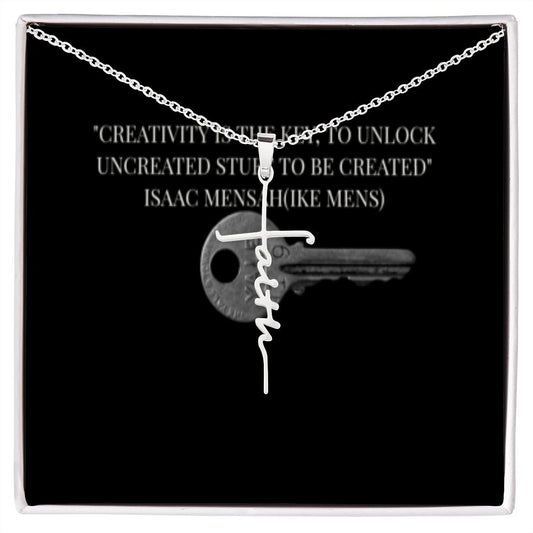 IKE MENS QUOTE FAITH CROSS NECKLACE WITH