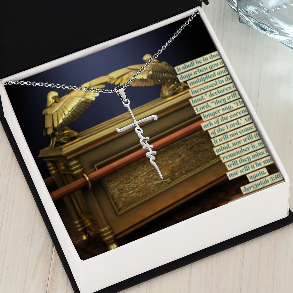 FAITH CROSS NECKLACE  WITH ARK OF THE COVENANT