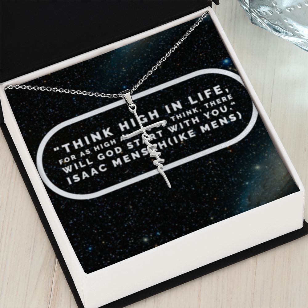IKE MENS QUOTE FAITH CROSS NECKLACE