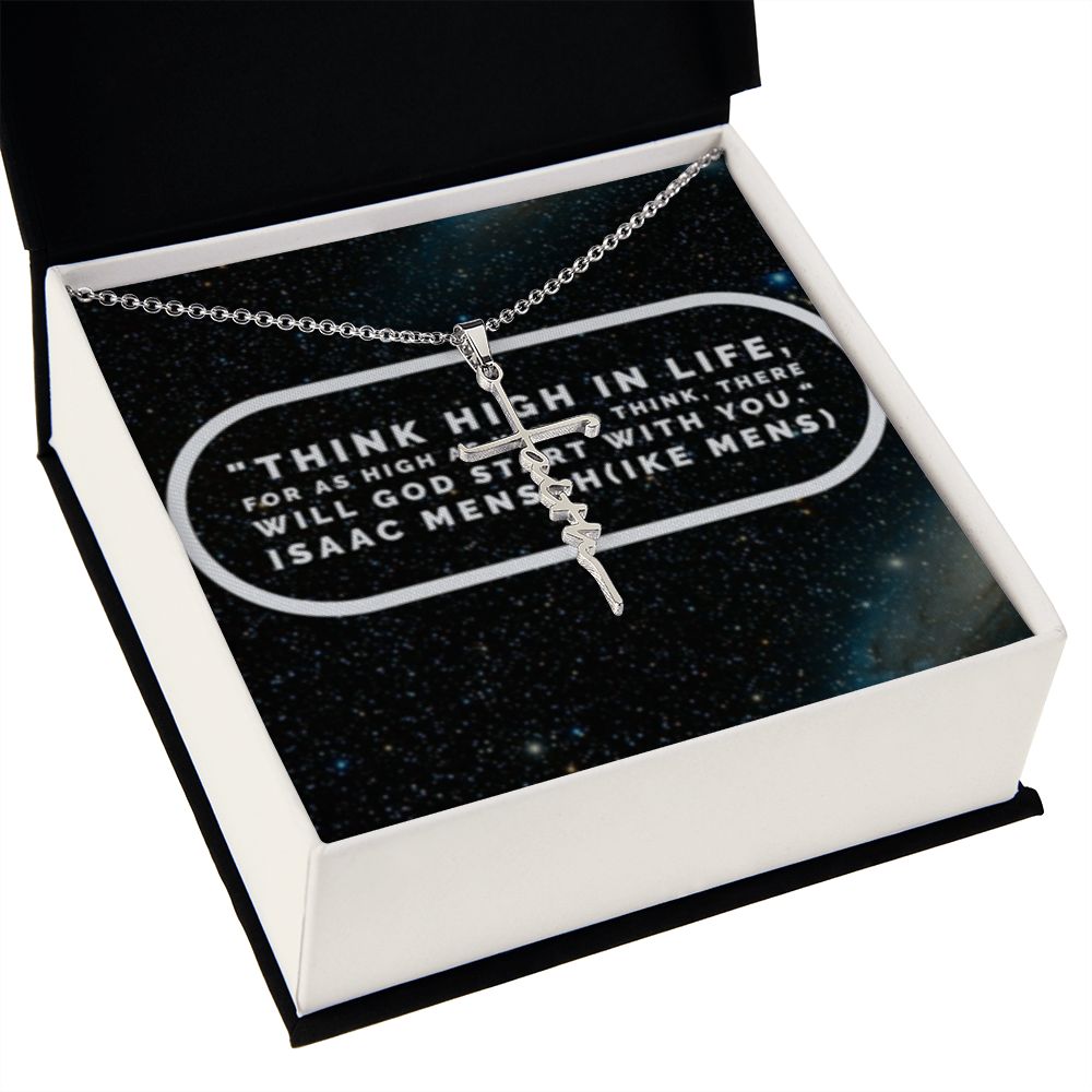 IKE MENS QUOTE FAITH CROSS NECKLACE
