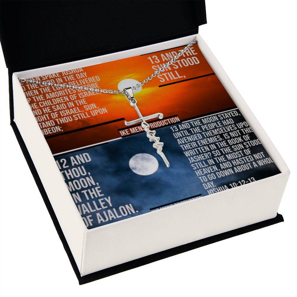 IKE MENS SCRIPTURE COLLAGE FAITH CROSS NECKLACE