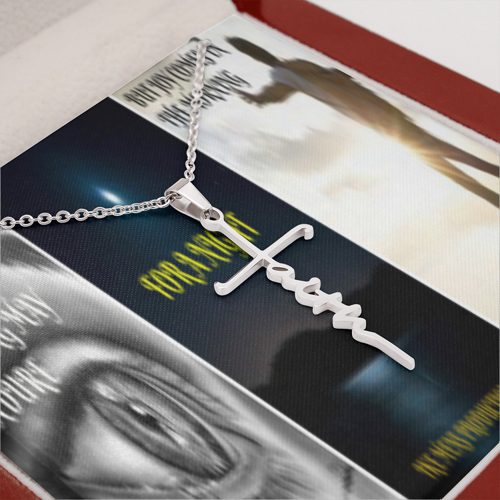 IKE MENS SCRIPTURE COLLAGE  FAITH CROSS NECKLACE