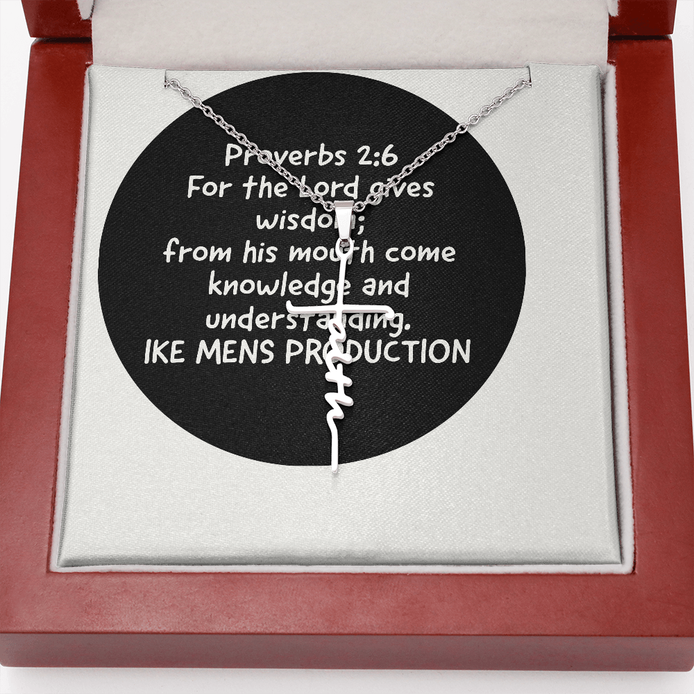 Faith Cross Necklace with a Proverb