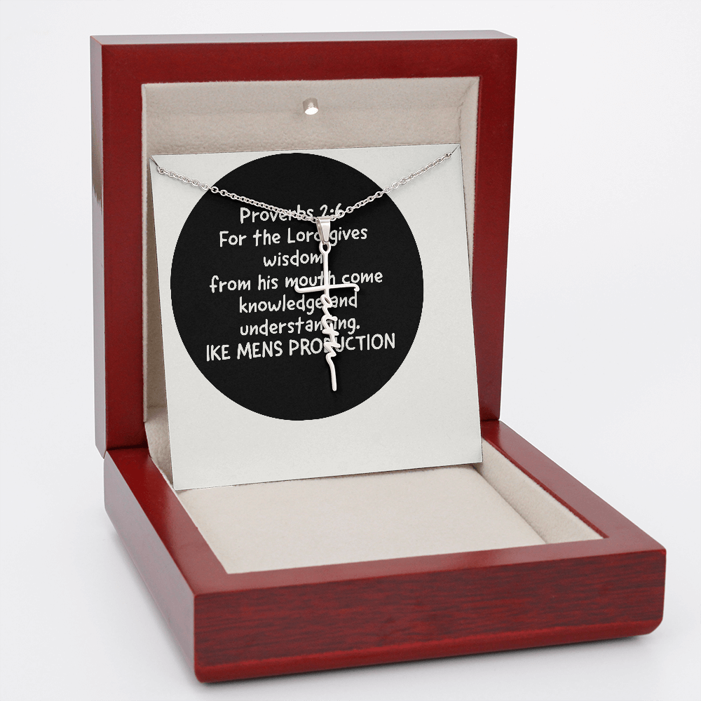 Faith Cross Necklace with a Proverb