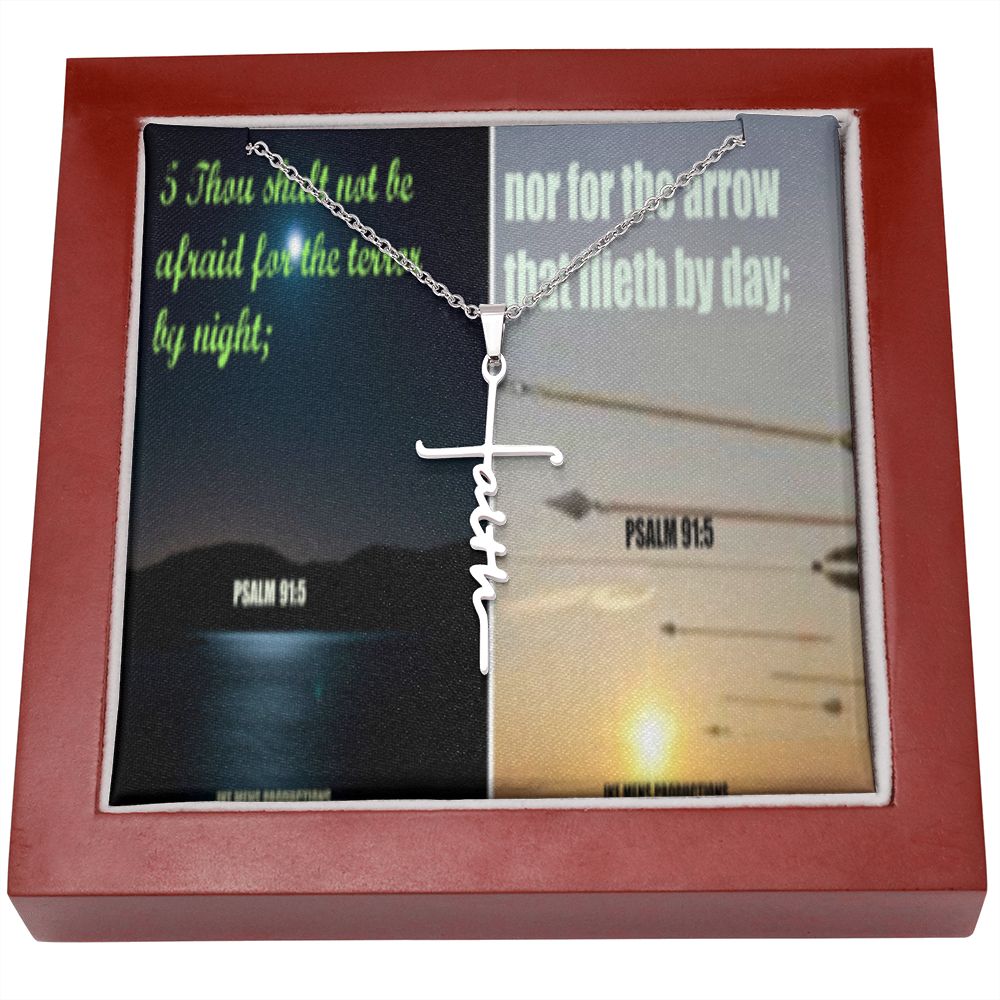 IKE MENS SCRIPTURE COLLAGE FAITH CROSS NECKLACE