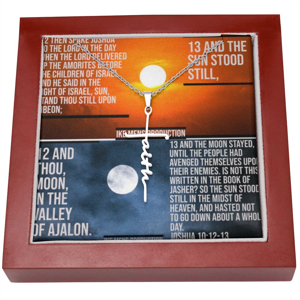 IKE MENS SCRIPTURE COLLAGE FAITH CROSS NECKLACE