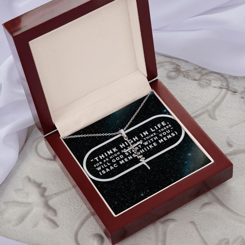 IKE MENS QUOTE FAITH CROSS NECKLACE