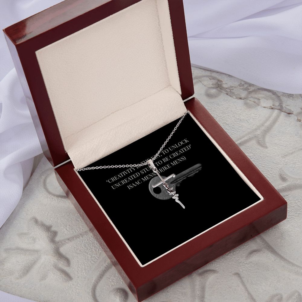IKE MENS QUOTE FAITH CROSS NECKLACE WITH