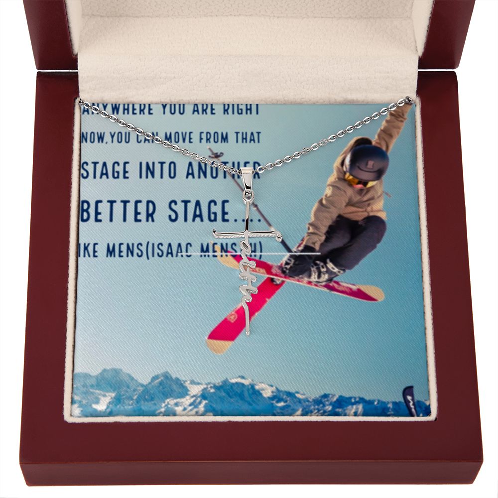 IKE MENS QUOTE FAITH CROSS NECKLACE