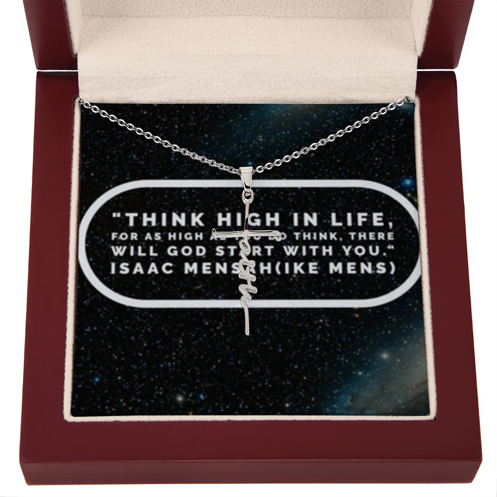 IKE MENS QUOTE FAITH CROSS NECKLACE
