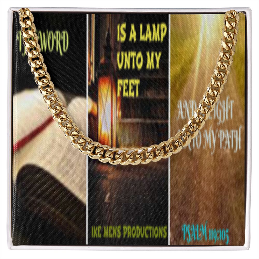 IKE MENS SCRIPTURE COLLAGE CUBAN LINK CHAIN