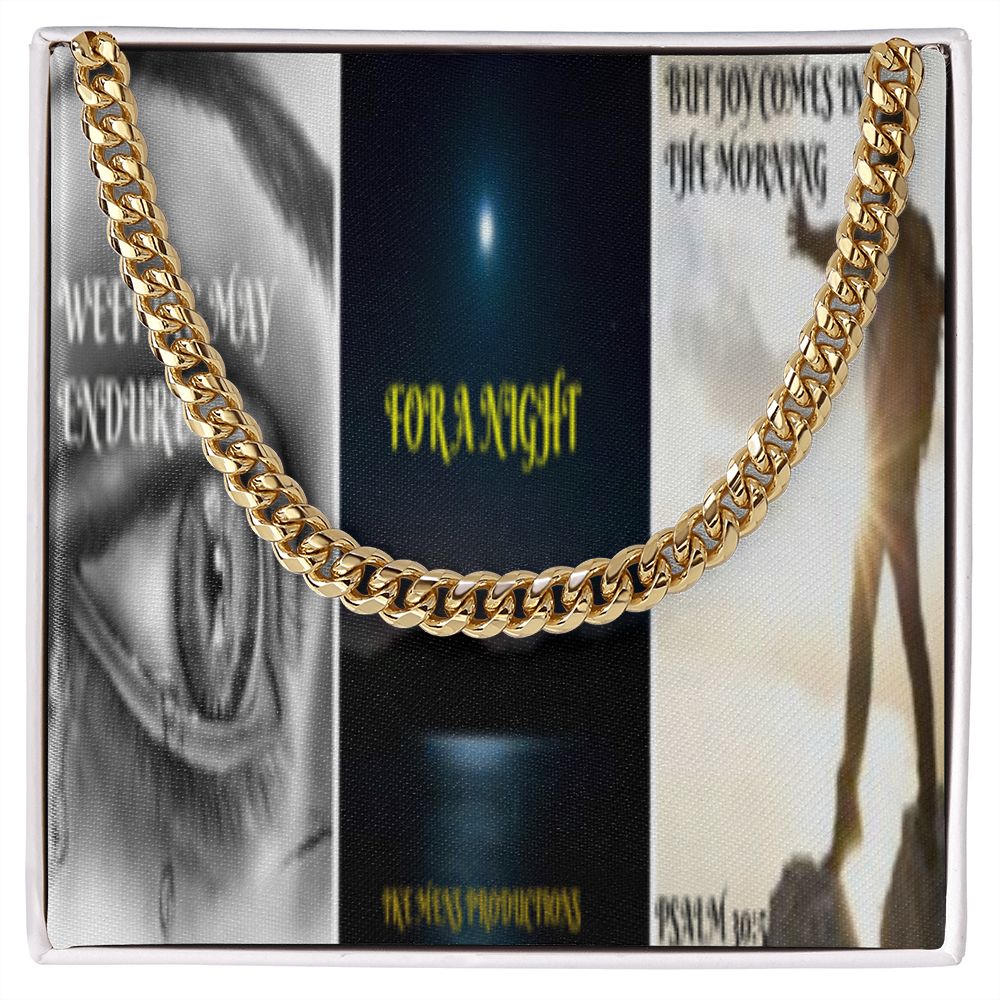 IKE MENS SCRIPTURE COLLAGE CUBAN LINK CHAIN