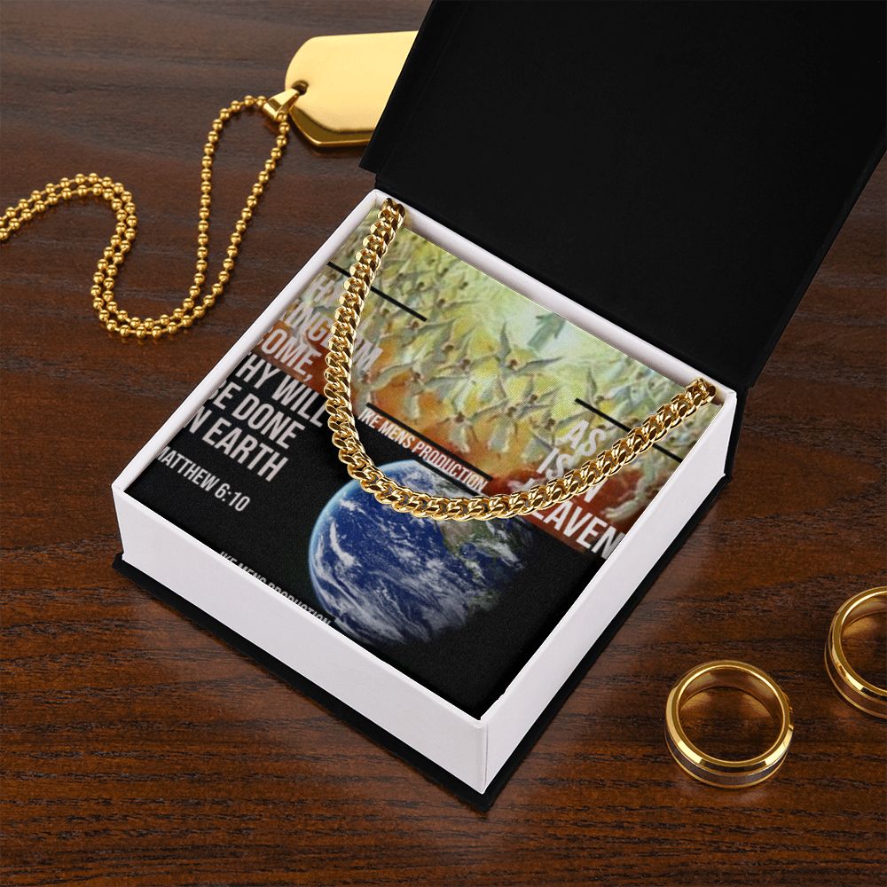 IKE MENS SCRIPTURE COLLAGE CUBAN LINK CHAIN