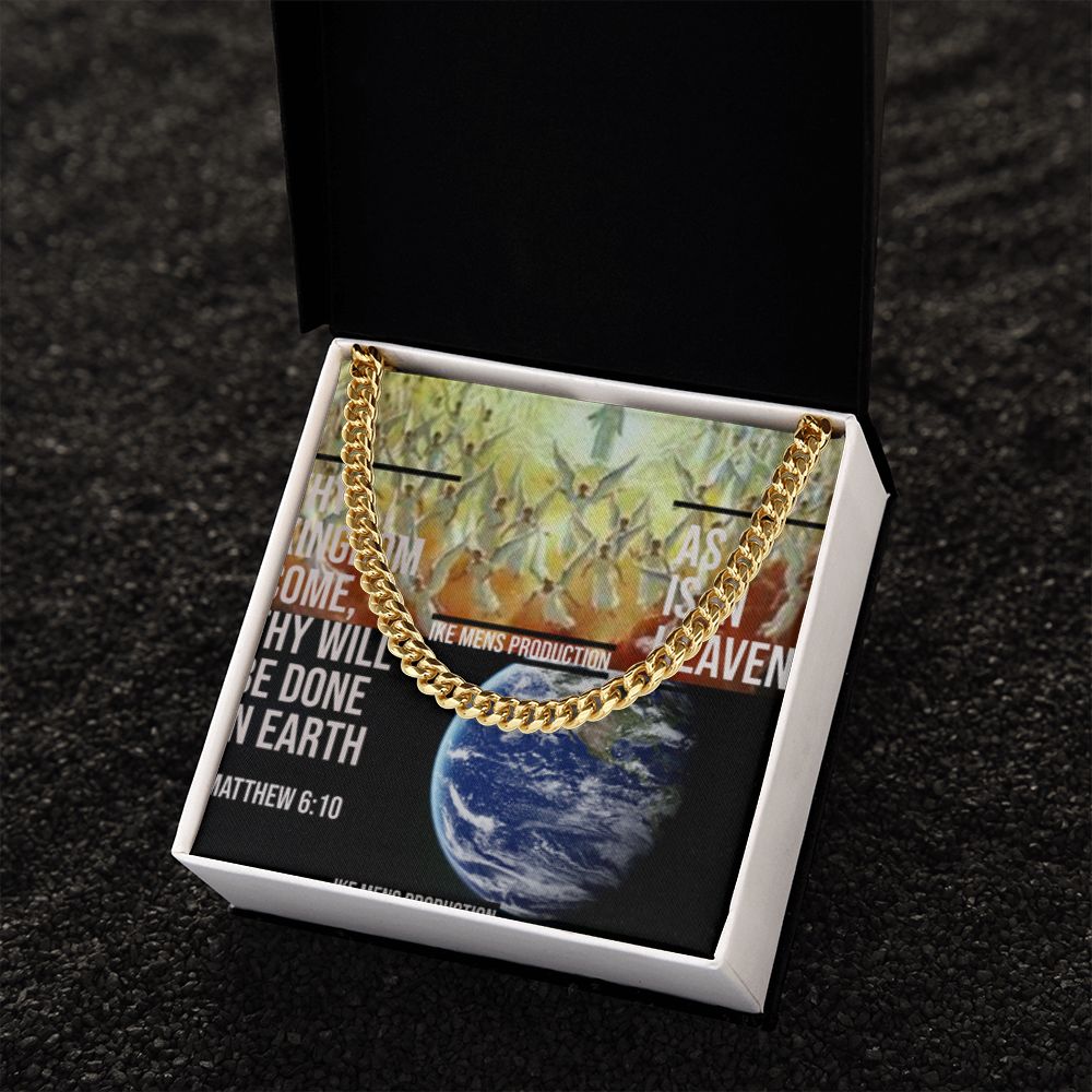 IKE MENS SCRIPTURE COLLAGE CUBAN LINK CHAIN