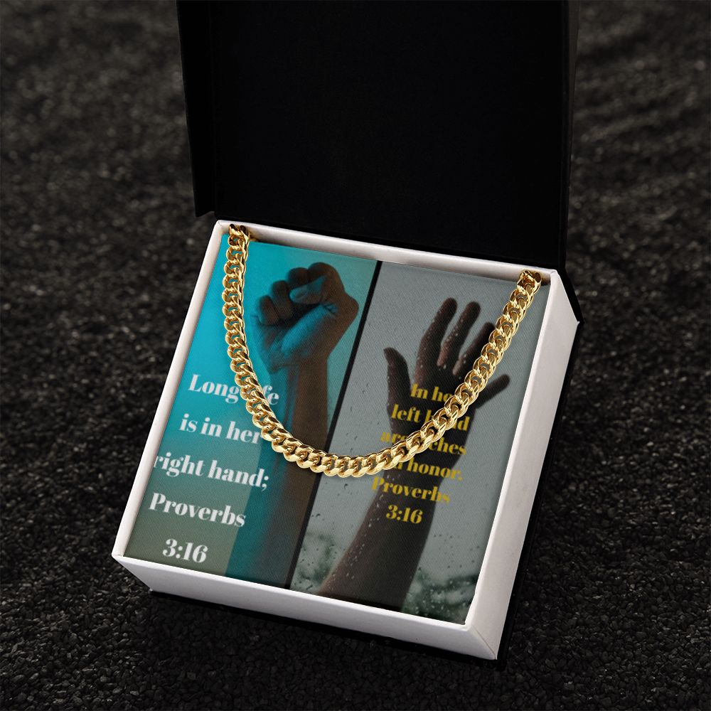 IKE MENS SCRIPTURE COLLAGE CUBAN LINK CHAIN