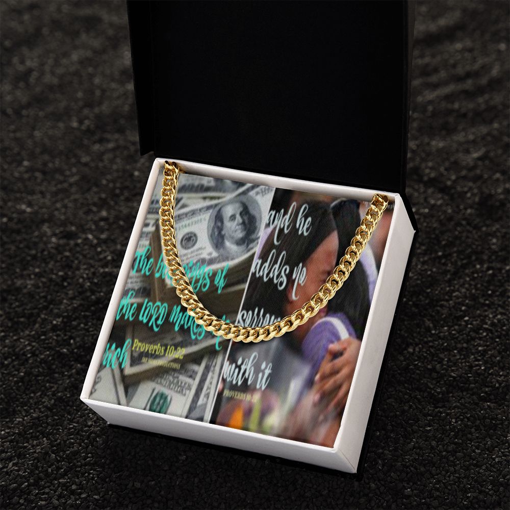 IKE MENS SCRIPTURE COLLAGE CUBAN LINK CHAIN