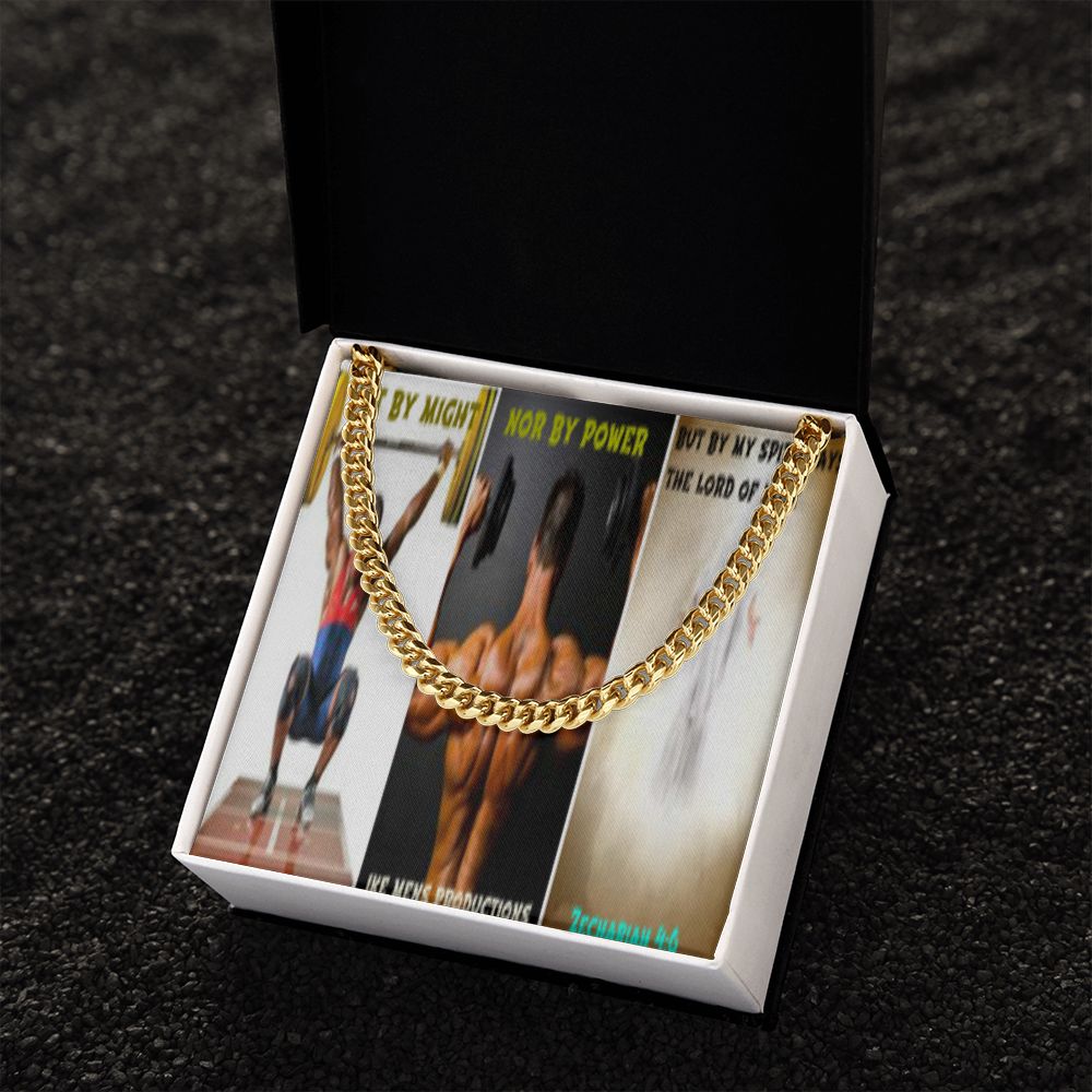 IKE MENS SCRIPTURE COLLAGE CUBAN LINK CHAIN