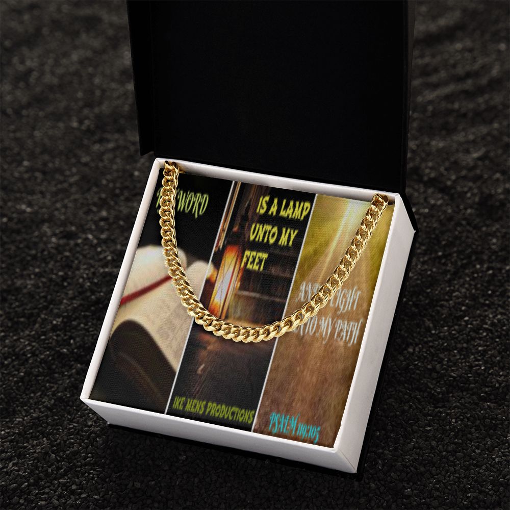 IKE MENS SCRIPTURE COLLAGE CUBAN LINK CHAIN