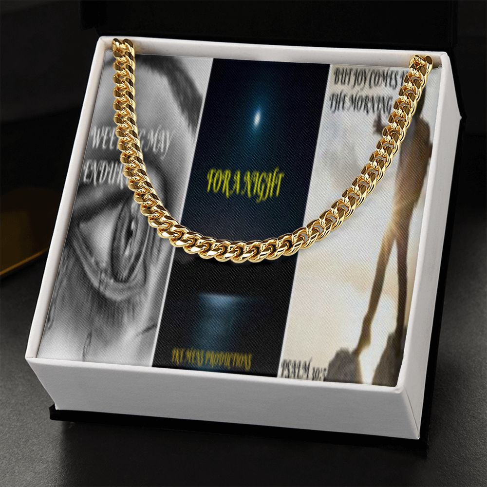 IKE MENS SCRIPTURE COLLAGE CUBAN LINK CHAIN
