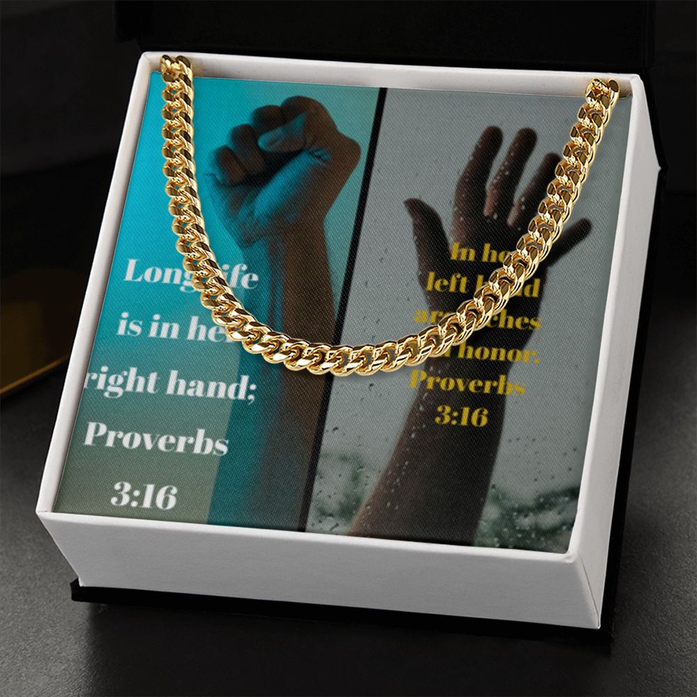 IKE MENS SCRIPTURE COLLAGE CUBAN LINK CHAIN
