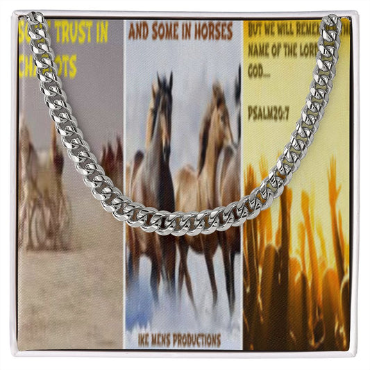 IKE MENS SCRIPTURE COLLAGE  CUBAN LINK CHAIN