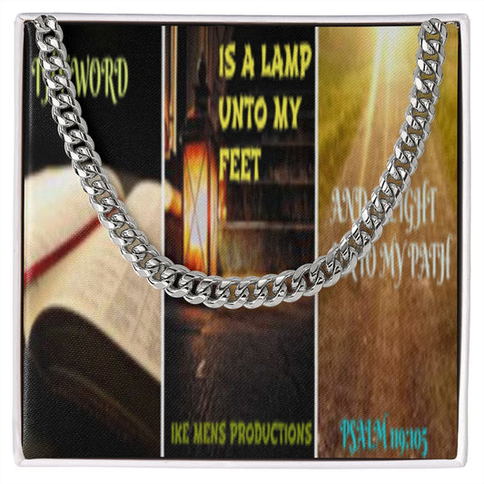 IKE MENS SCRIPTURE COLLAGE CUBAN LINK CHAIN