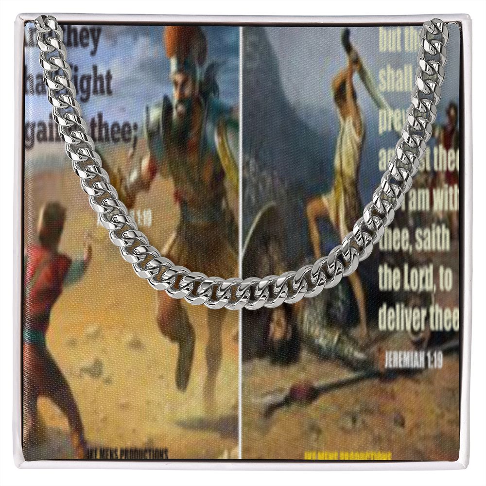 IKE MENS SCRIPTURE COLLAGE CUBAN LINK CHAIN