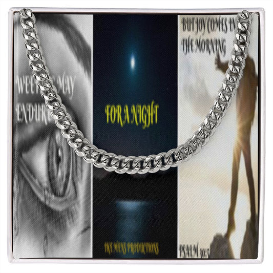 IKE MENS SCRIPTURE COLLAGE CUBAN LINK CHAIN