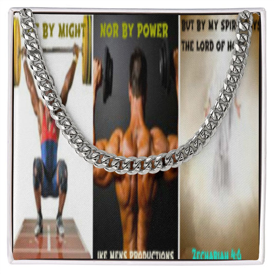 IKE MENS SCRIPTURE COLLAGE CUBAN LINK CHAIN