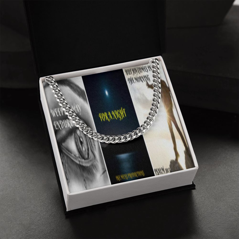 IKE MENS SCRIPTURE COLLAGE CUBAN LINK CHAIN