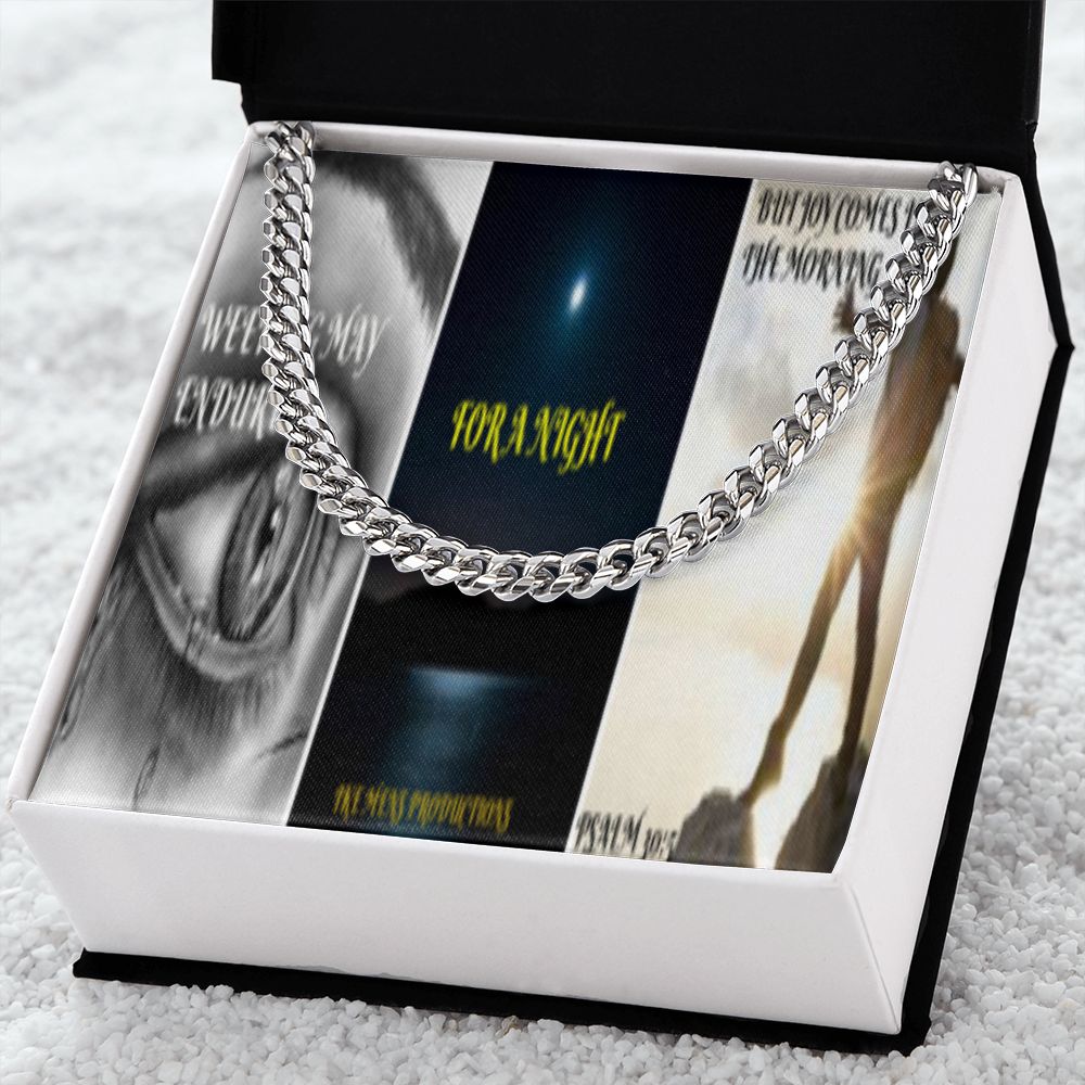 IKE MENS SCRIPTURE COLLAGE CUBAN LINK CHAIN